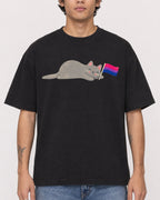 Mockup Boxy Heavyweight Tee Black male close-up 06