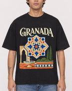Mockup Boxy Heavyweight Tee Black male close-up 06