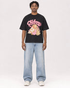 Mockup Boxy Heavyweight Tee Black male full-body 05