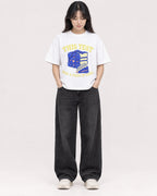 Mockup Boxy Heavyweight Tee White female full-body 13