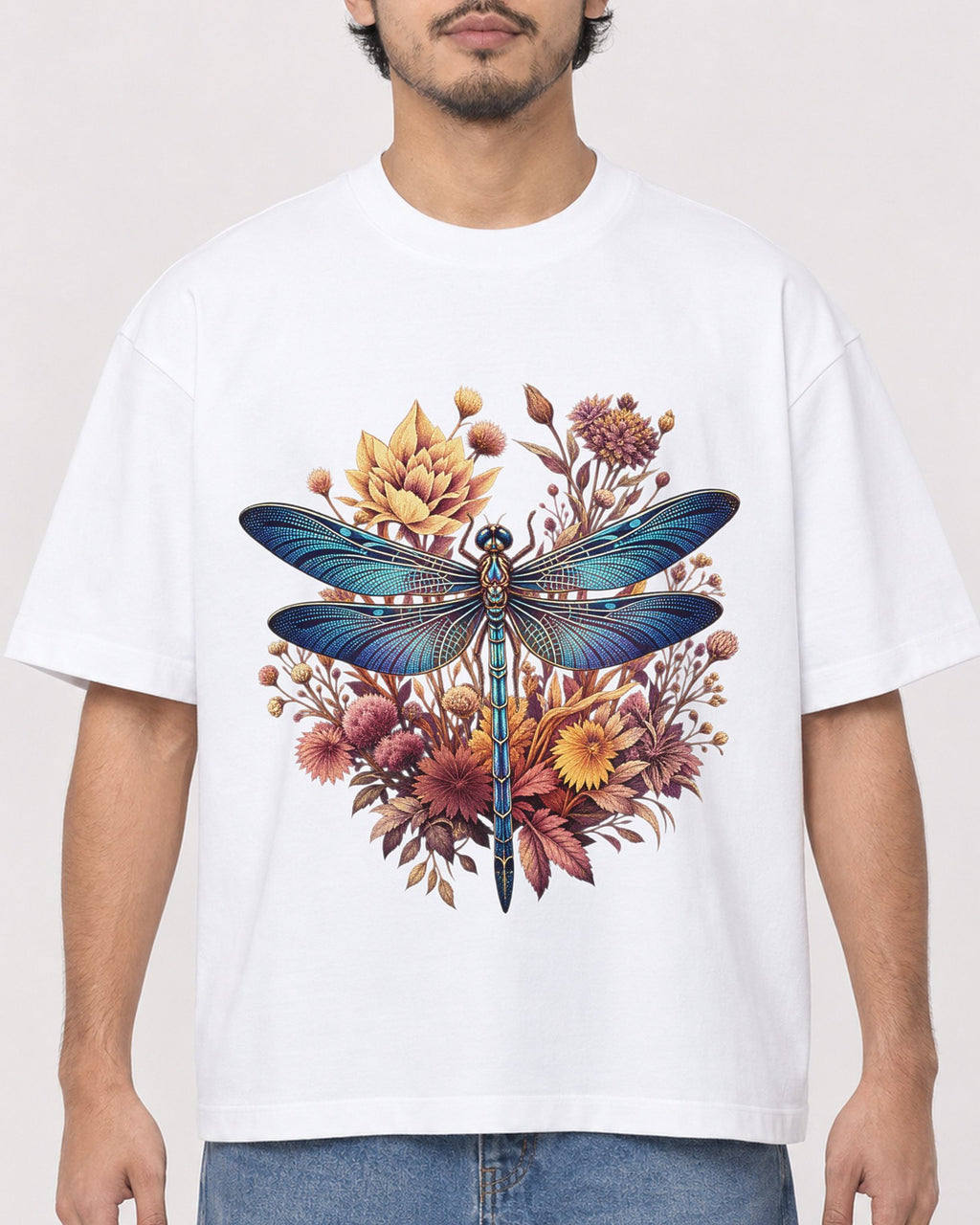 Mockup Boxy Heavyweight Tee White male close-up 02