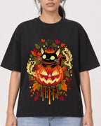 Mockup Boxy Heavyweight Tee Black female close-up 47