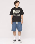 Mockup Boxy Heavyweight Tee Black male full-body 03