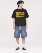 Mockup Boxy Heavyweight Tee Black male full-body 11