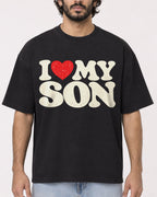 Mockup Boxy Heavyweight Tee Black male close-up 17