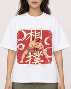 Mockup Boxy Heavyweight Tee White female close-up 02