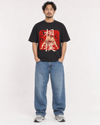 Mockup Boxy Heavyweight Tee Black male full-body 02