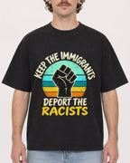 Mockup Boxy Heavyweight Tee Black male close-up 09