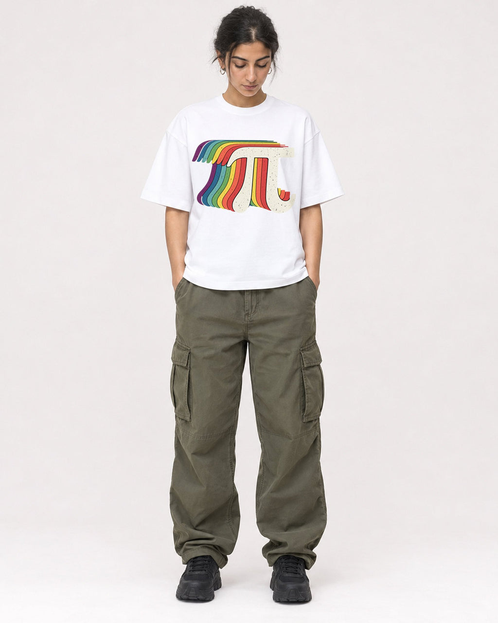 Mockup Boxy Heavyweight Tee White female full-body 17