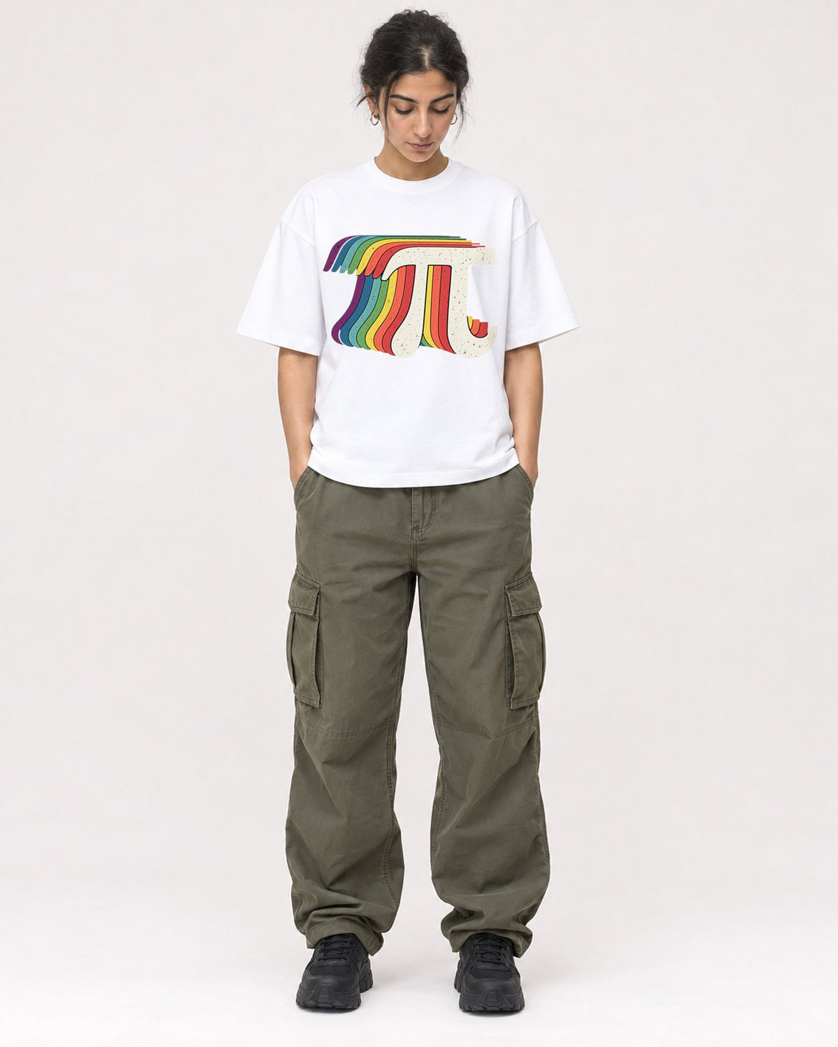 Mockup Boxy Heavyweight Tee White female full-body 17