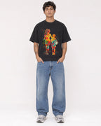 Mockup Boxy Heavyweight Tee Black male full-body 06