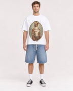 Mockup Boxy Heavyweight Tee White male full-body 08