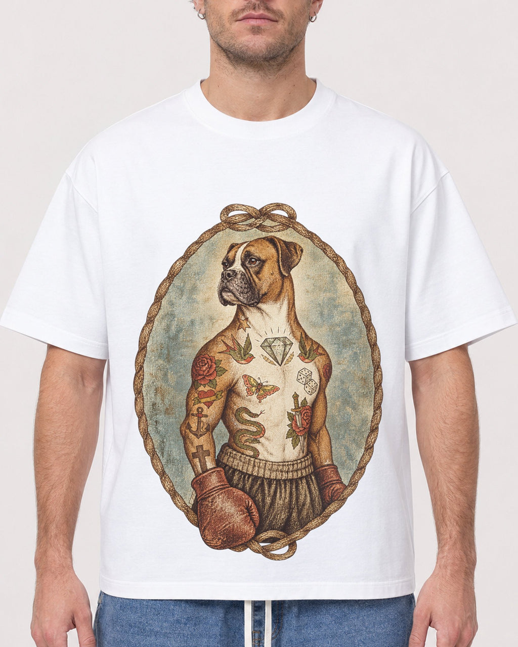 Mockup Boxy Heavyweight Tee White male close-up 08