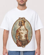 Mockup Boxy Heavyweight Tee White male close-up 08