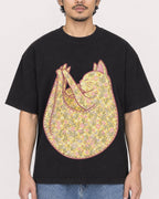 Mockup Boxy Heavyweight Tee Black male close-up 02