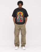 Mockup Boxy Heavyweight Tee Black male full-body 04
