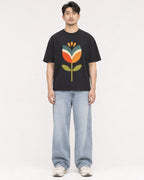 Mockup Boxy Heavyweight Tee Black male full-body 13