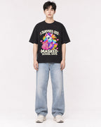 Mockup Boxy Heavyweight Tee Black male full-body 01
