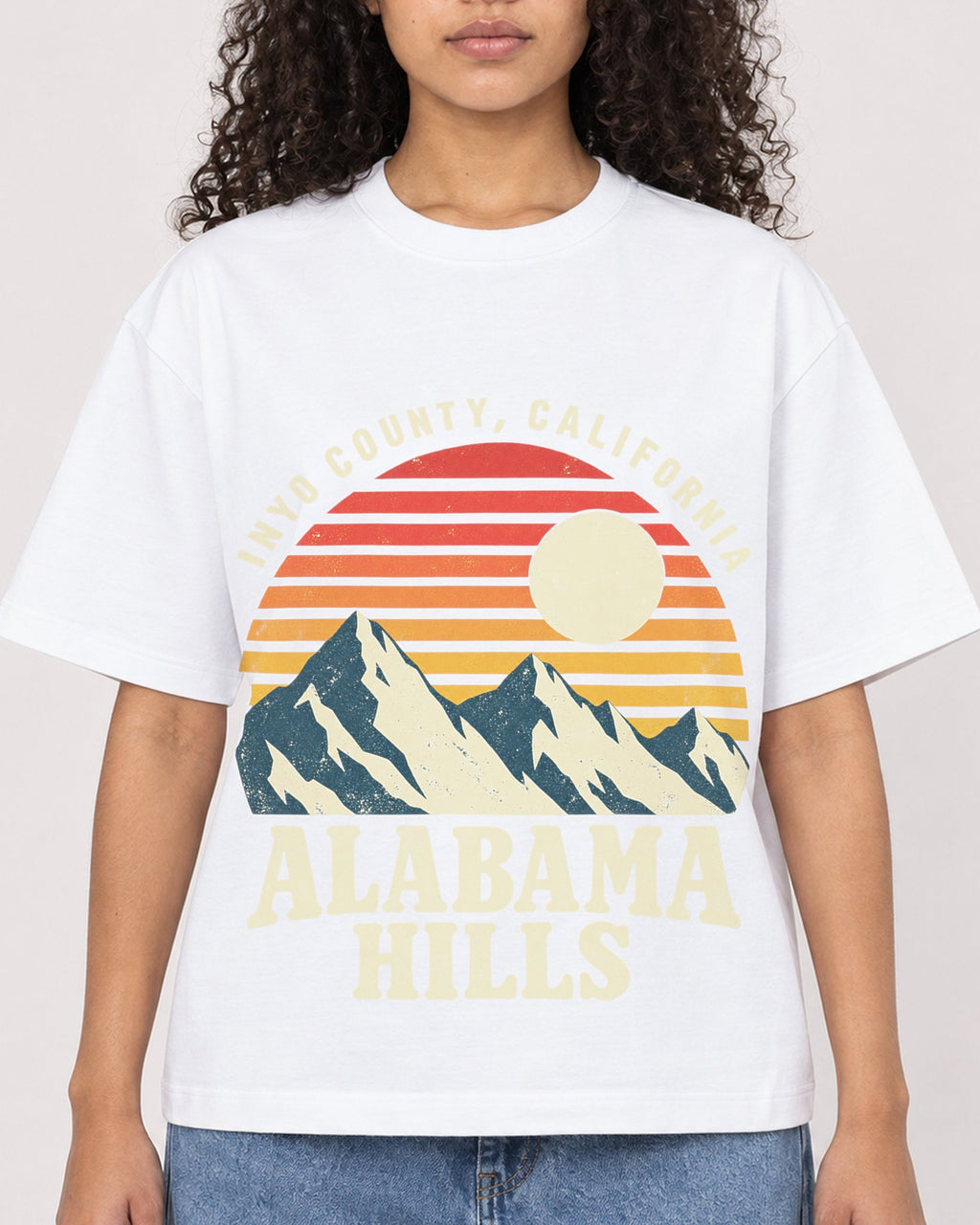 Mockup Boxy Heavyweight Tee White female close-up 10