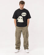 Mockup Boxy Heavyweight Tee Black male full-body 08
