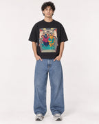 Mockup Boxy Heavyweight Tee Black male full-body 26