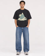 Mockup Boxy Heavyweight Tee Black male full-body 10