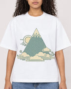 Mockup Boxy Heavyweight Tee White female close-up 10
