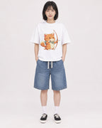 Mockup Boxy Heavyweight Tee White female full-body 11