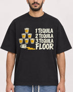 Mockup Boxy Heavyweight Tee Black male close-up 07