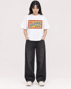 Mockup Boxy Heavyweight Tee White female full-body 13