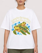 Mockup Boxy Heavyweight Tee White female close-up 17