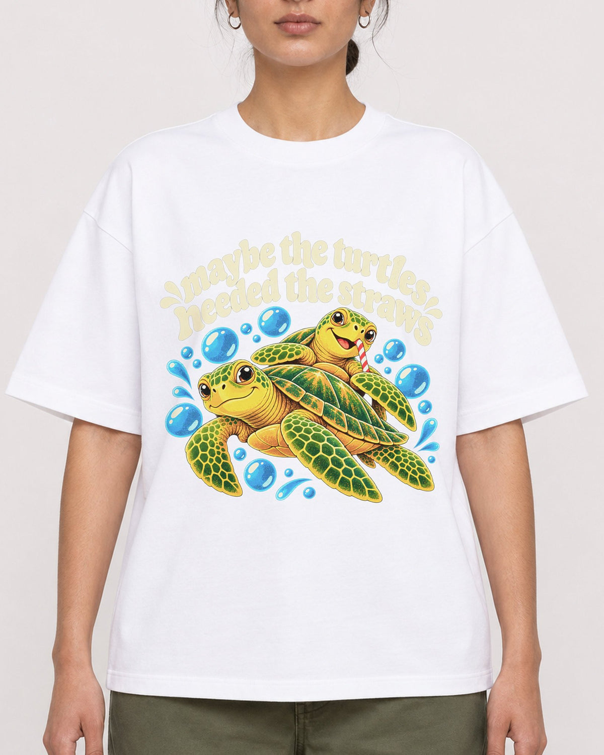 Mockup Boxy Heavyweight Tee White female close-up 17