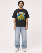 Mockup Boxy Heavyweight Tee Black male full-body 17