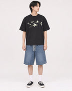Mockup Boxy Heavyweight Tee Black male full-body 11