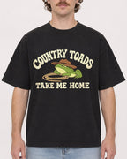 Mockup Boxy Heavyweight Tee Black male close-up 09