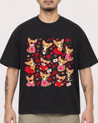 Mockup Boxy Heavyweight Tee Black male close-up 12