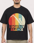 Mockup Boxy Heavyweight Tee Black male close-up 12
