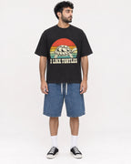 Mockup Boxy Heavyweight Tee Black male full-body 07