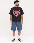 Mockup Boxy Heavyweight Tee Black male full-body 07