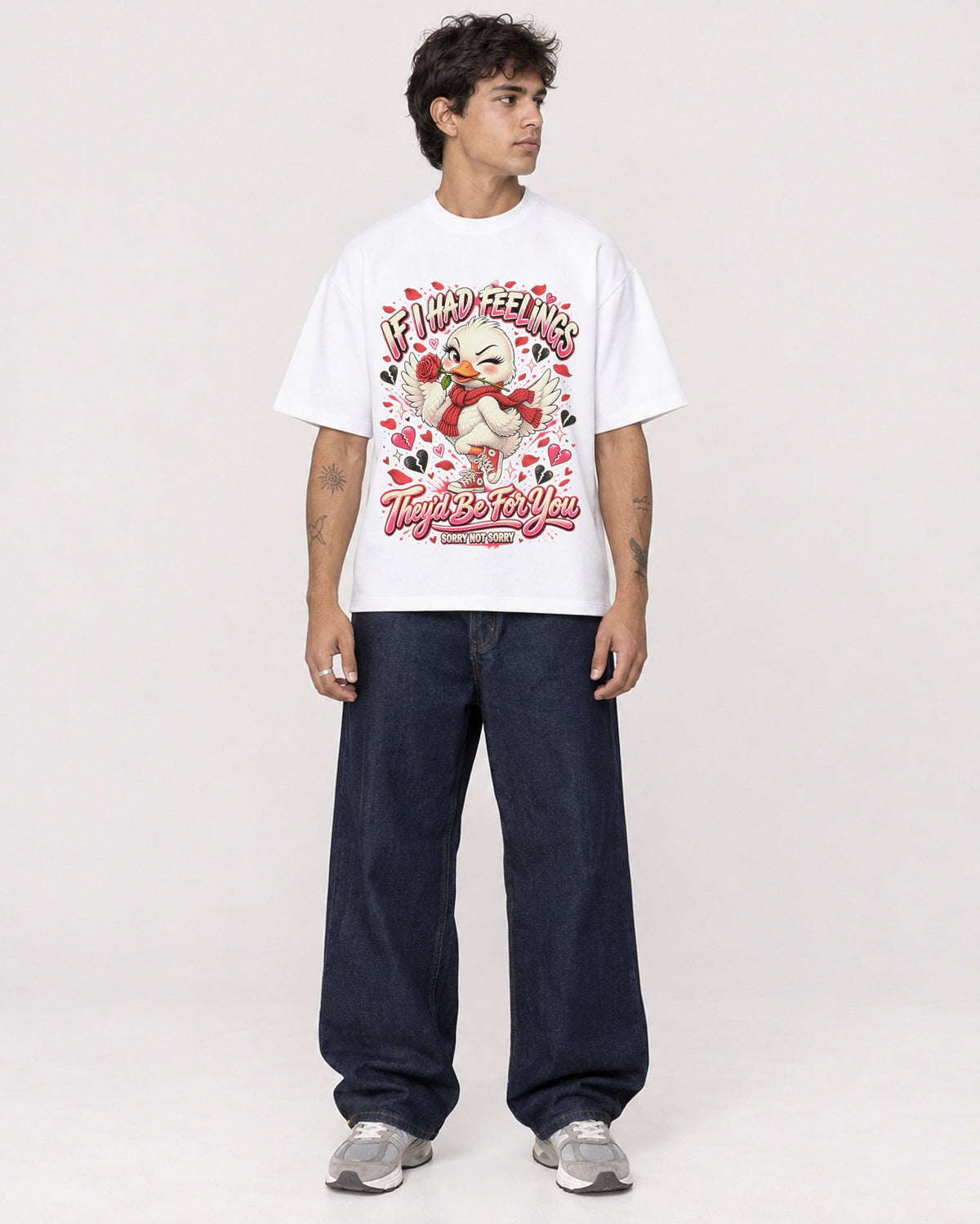 Mockup Boxy Heavyweight Tee White male full-body 06
