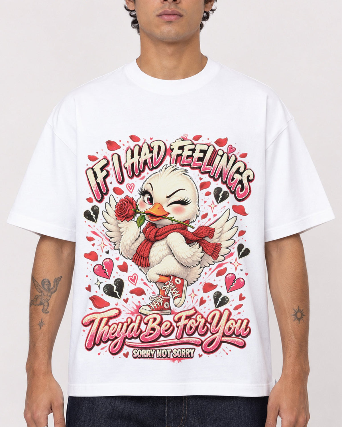Mockup Boxy Heavyweight Tee White male close-up 06