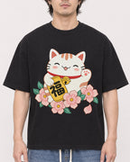 Mockup Boxy Heavyweight Tee Black male close-up 03
