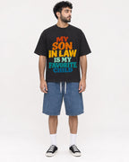 Mockup Boxy Heavyweight Tee Black male full-body 07