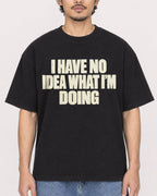 Mockup Boxy Heavyweight Tee Black male close-up 02