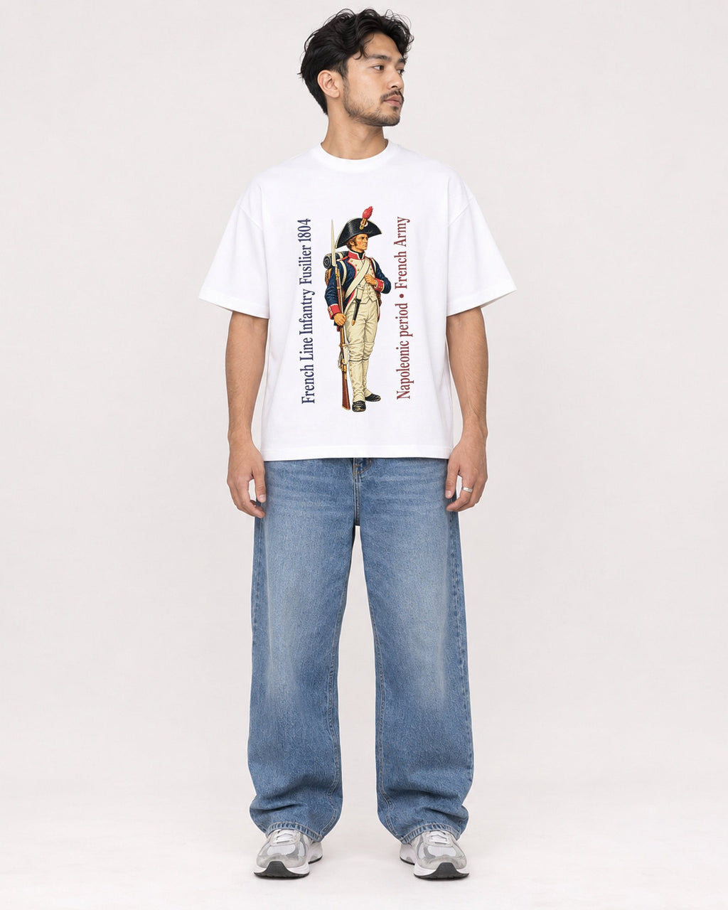 Mockup Boxy Heavyweight Tee White male full-body 02