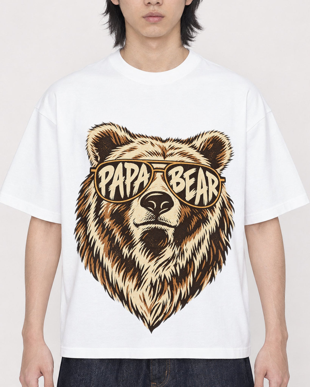Mockup Boxy Heavyweight Tee White male close-up 41
