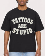 Mockup Boxy Heavyweight Tee Black male close-up 05