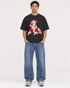 Mockup Boxy Heavyweight Tee Black male full-body 10