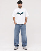 Mockup Boxy Heavyweight Tee White male full-body 07