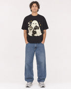 Mockup Boxy Heavyweight Tee Black male full-body 30